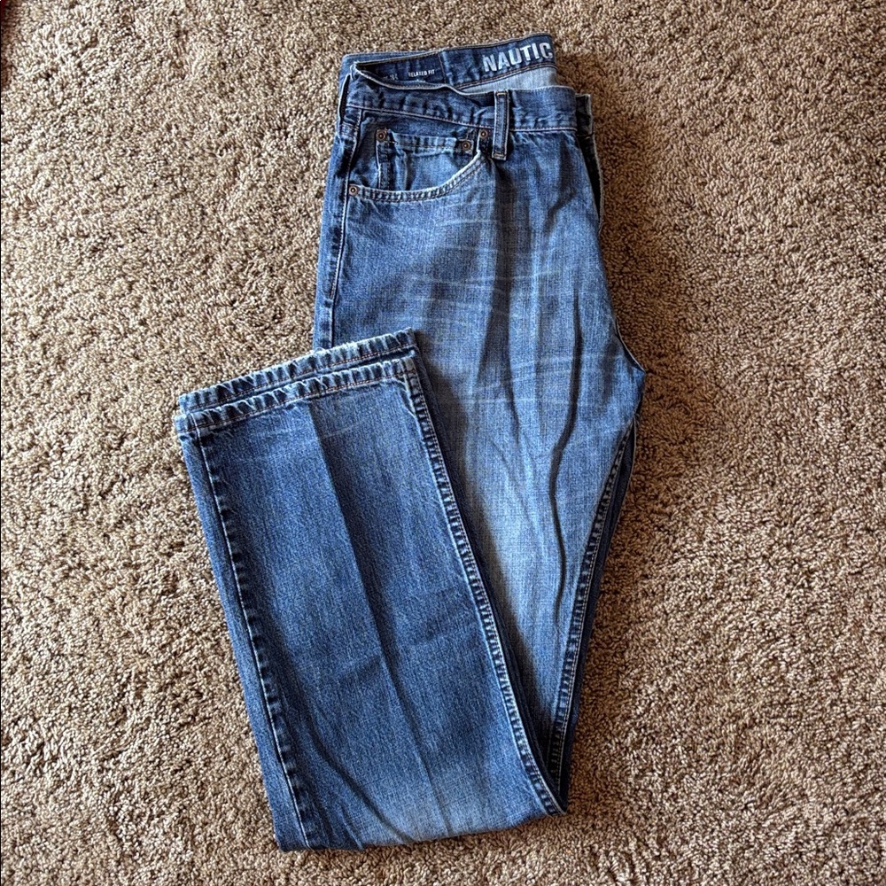Nautica Men's Relax Fit Blue Jeans